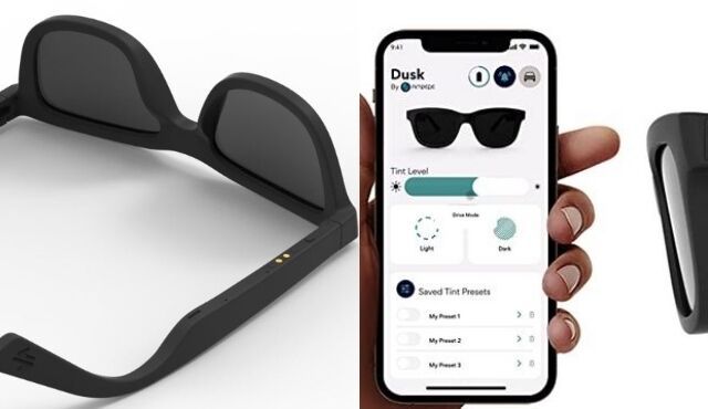 Connected Electrochromic Sunglasses - The Ampere Dusk Sunglasses Change Tint Via an App (TrendHunter.com)