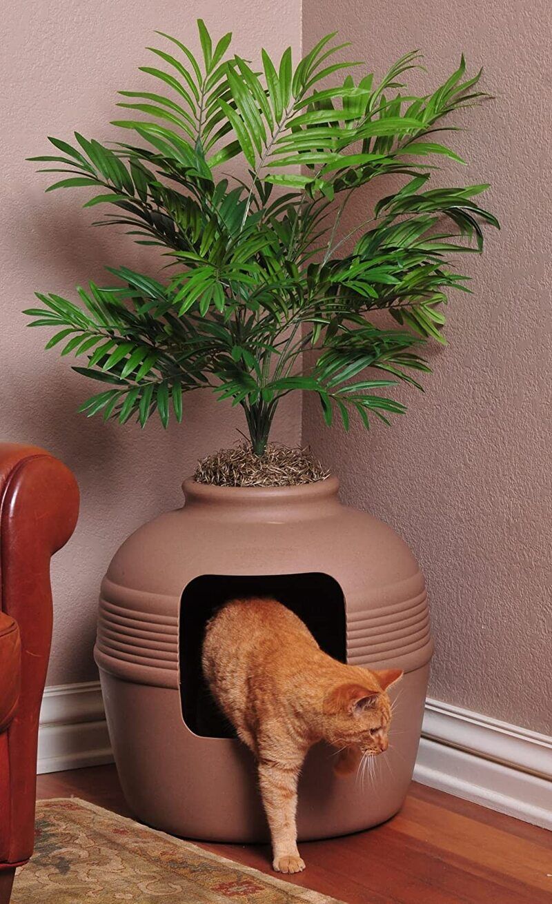 Cat Litter Box Enclosure Hidden Furniture House Pet Washroom Wood Cabinet  Table | eBay