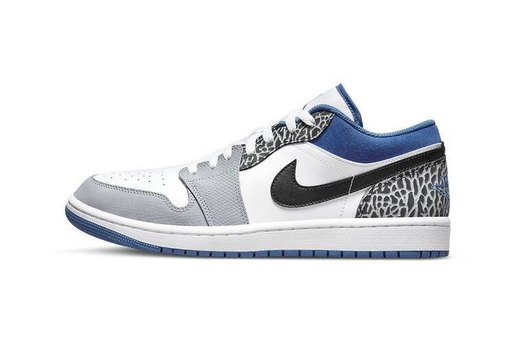 Cool-Tone Patterned Sneakers - Jordan Brand Releases a True Blue Air Jordan 1 Low Sneaker (TrendHunter.com)