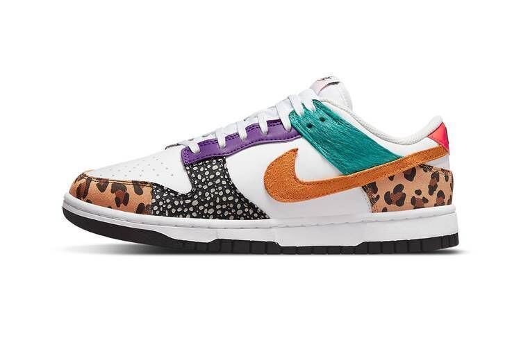 Multicolored Boldly Patterned Sneakers - Nike's Dunk Low Sneaker Gets a Bold Animal Pattern Colorway (TrendHunter.com)