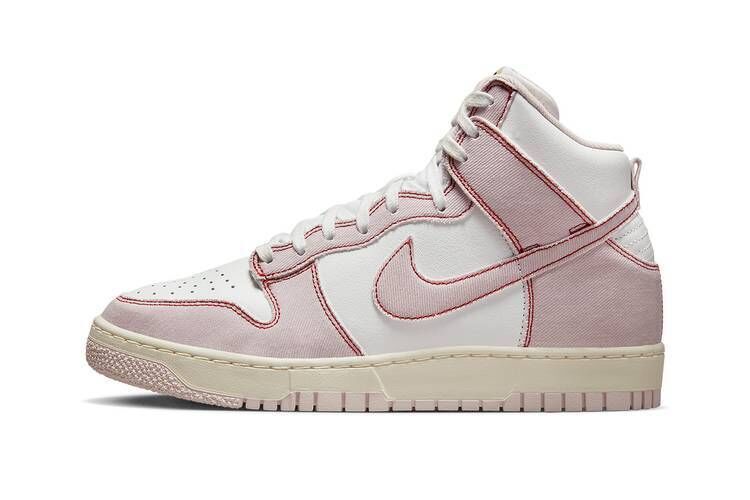 Pink Denim High-Cut Sneakers