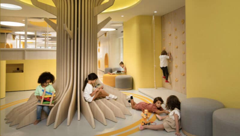Yellow-Accented School Interiors