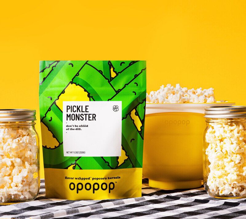 Pickle-Flavored Popcorn Snacks