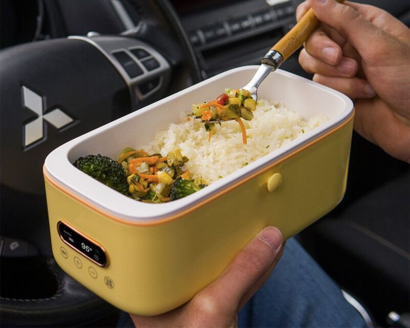 Hot Bento Food Container Heating Lunch box Internal Battery