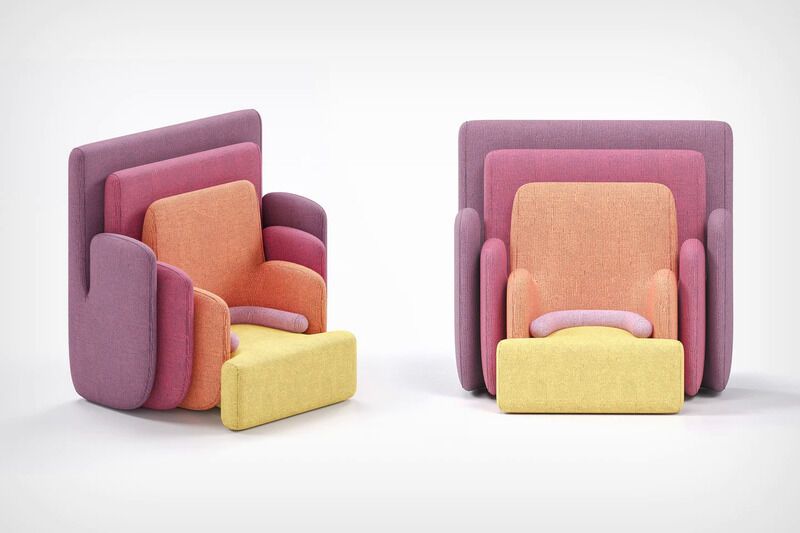 Enveloping Nested Layer Armchairs