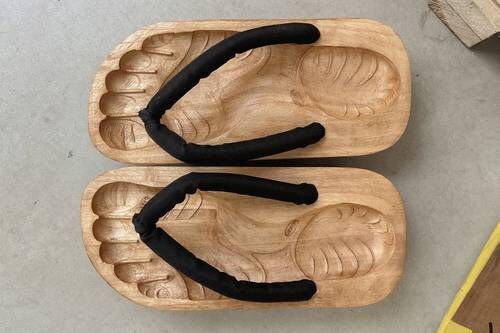 Original Ornate Wooden Slippers - Padukas