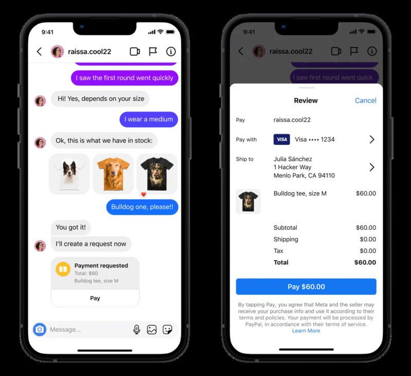 Pay-in-Chat Instagram Updates : Payments in Chat