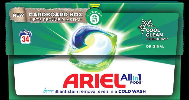 Sustainable Dishwasher Pods Packaging : Ariel dishwasher tablets