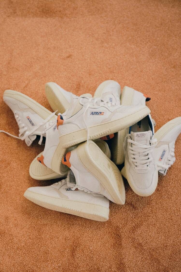 Retro Orange-Accented Sneakers