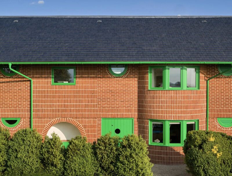 Playful Red Brick Houses