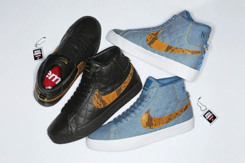 Quilted Denim Sneakers : Supreme x Nike SB Blazer Mid