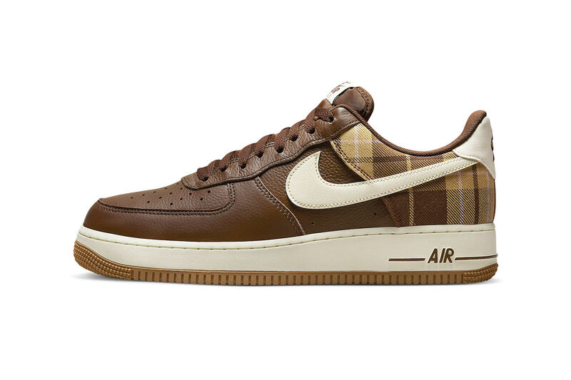 tan checkered air force ones