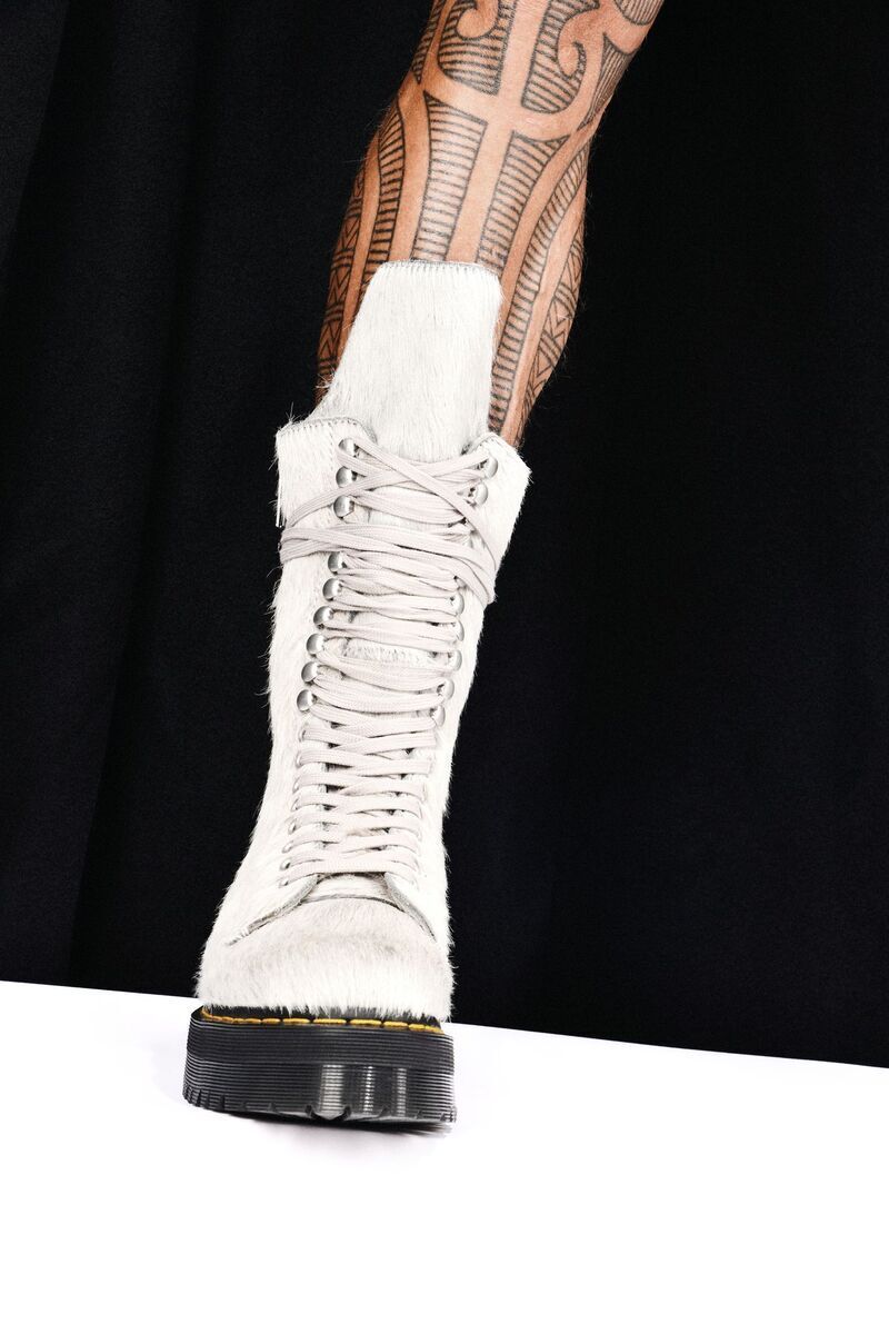 Dramatic Hair-On Leather Boots : Dr. Martens and Rick Owens