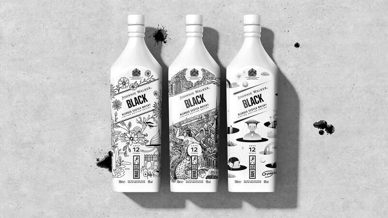 Sustainably Inked Whisky Bottles