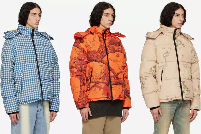 Boldly Patterned Puffer Jackets