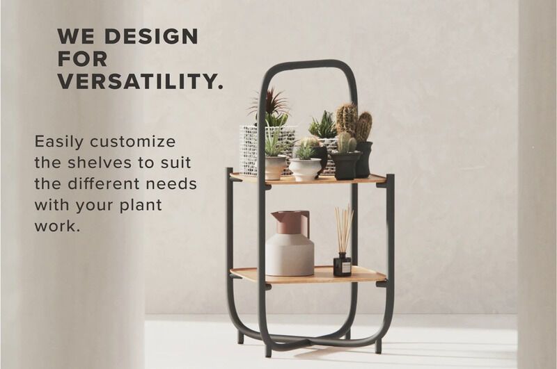 Handle-Equipped Planter Shelves