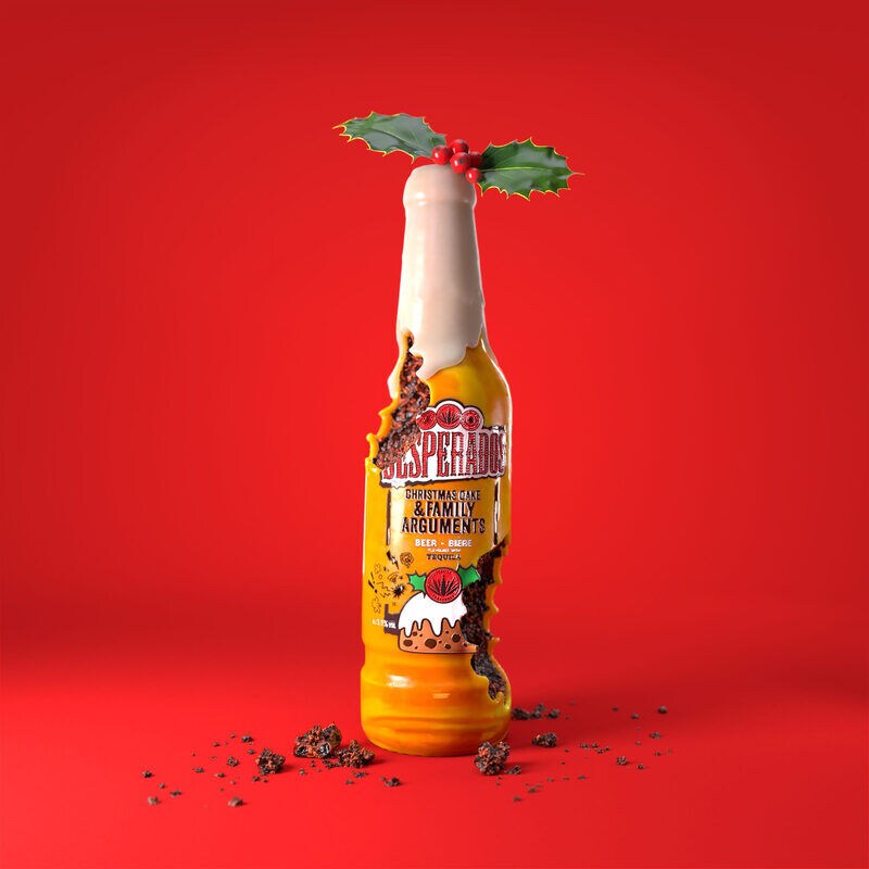 Bottle of Desperados pale lager flavored with tequila Stock Photo