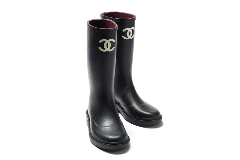 High-Fashion Rubber Boots : Chanel High Boots