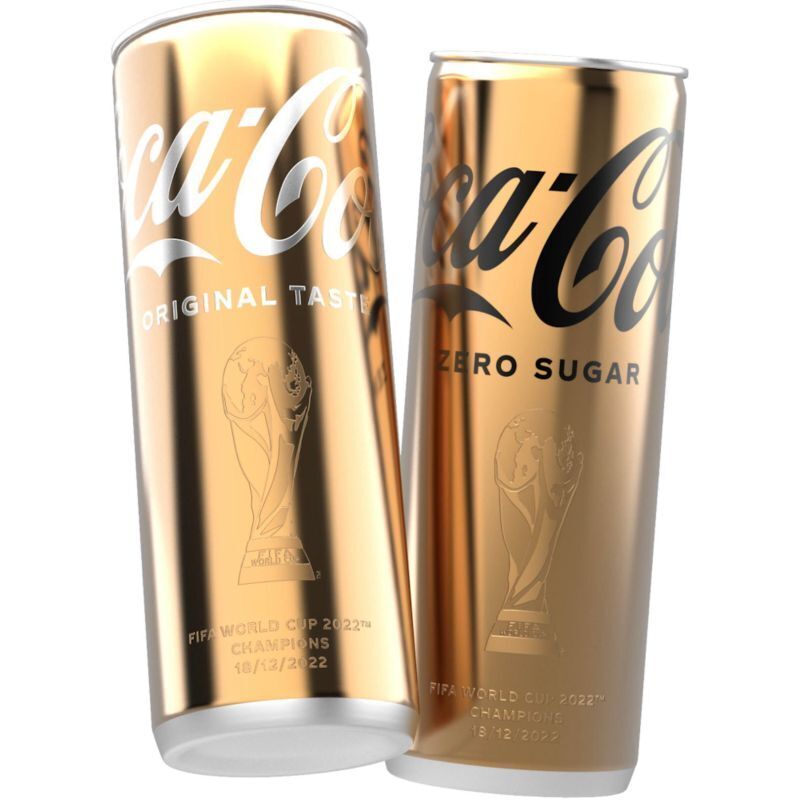 Gold Trophy-Themed Soda Cans : coca-cola europe 1