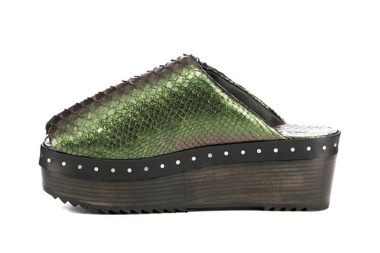 Glistening Python Leather Footwear