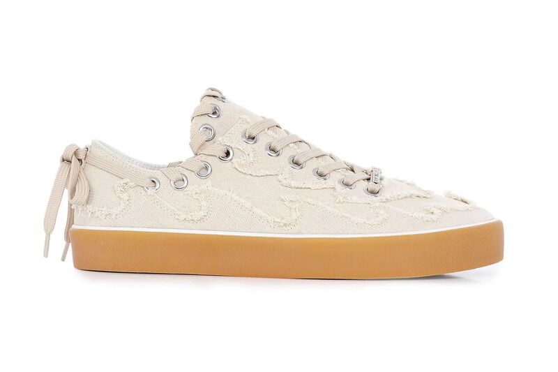 Beige Lace-Covered Sneakers