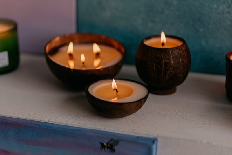 Coconut-Encased Candles