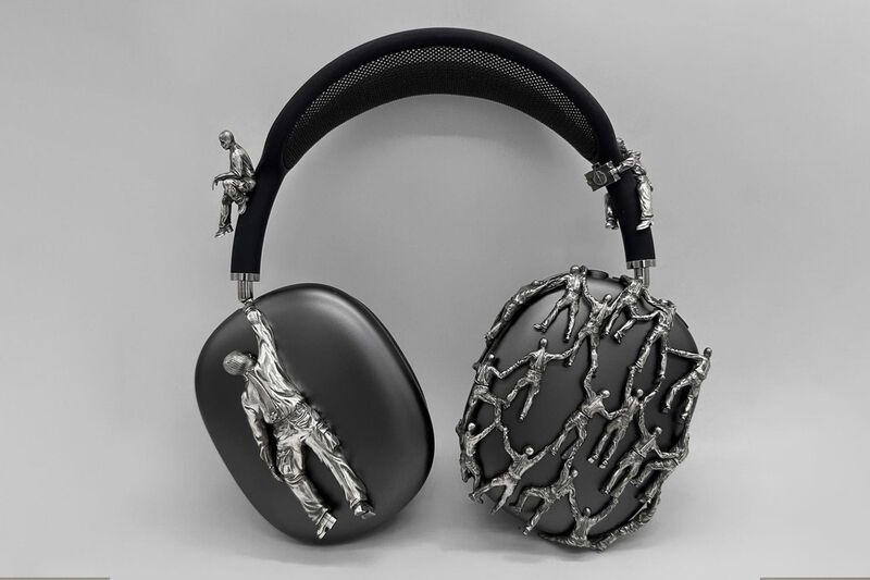 Silver Sculpted Headphones