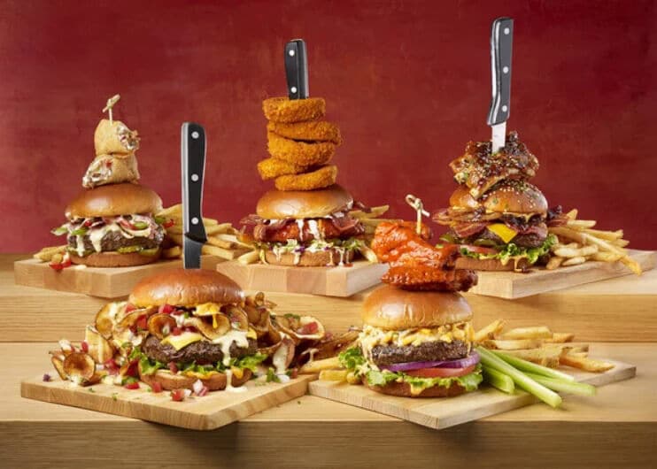 Chicken Wing Skewered Burgers