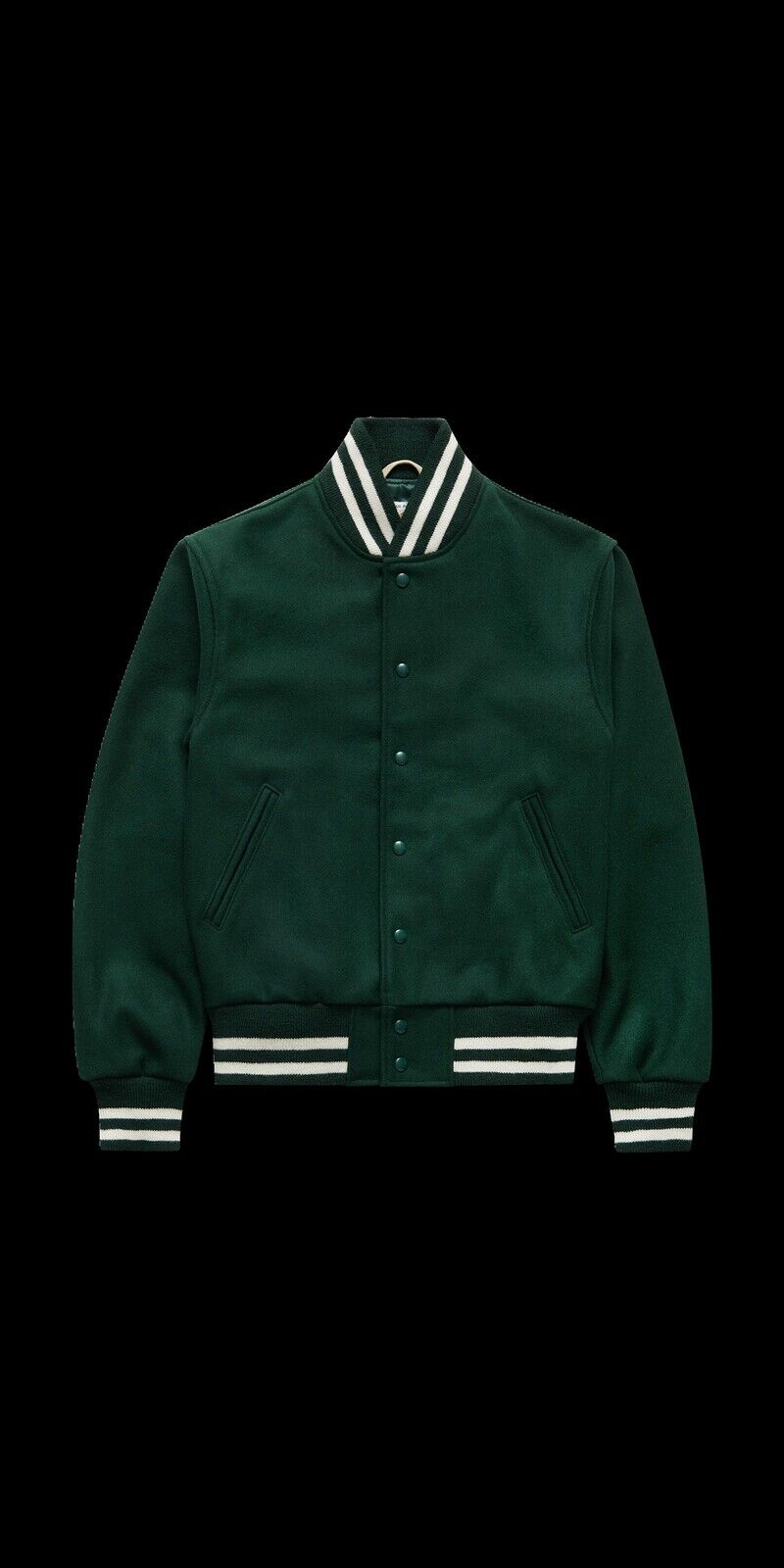 Black Wool Varsity Jacket | Letterman Jacket