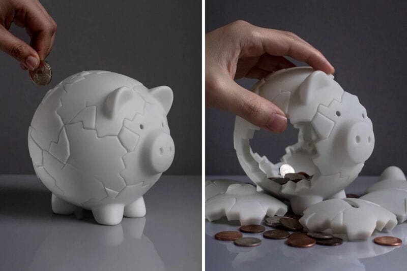 Kintsugi Inspired Piggy Banks Penny piggy bank