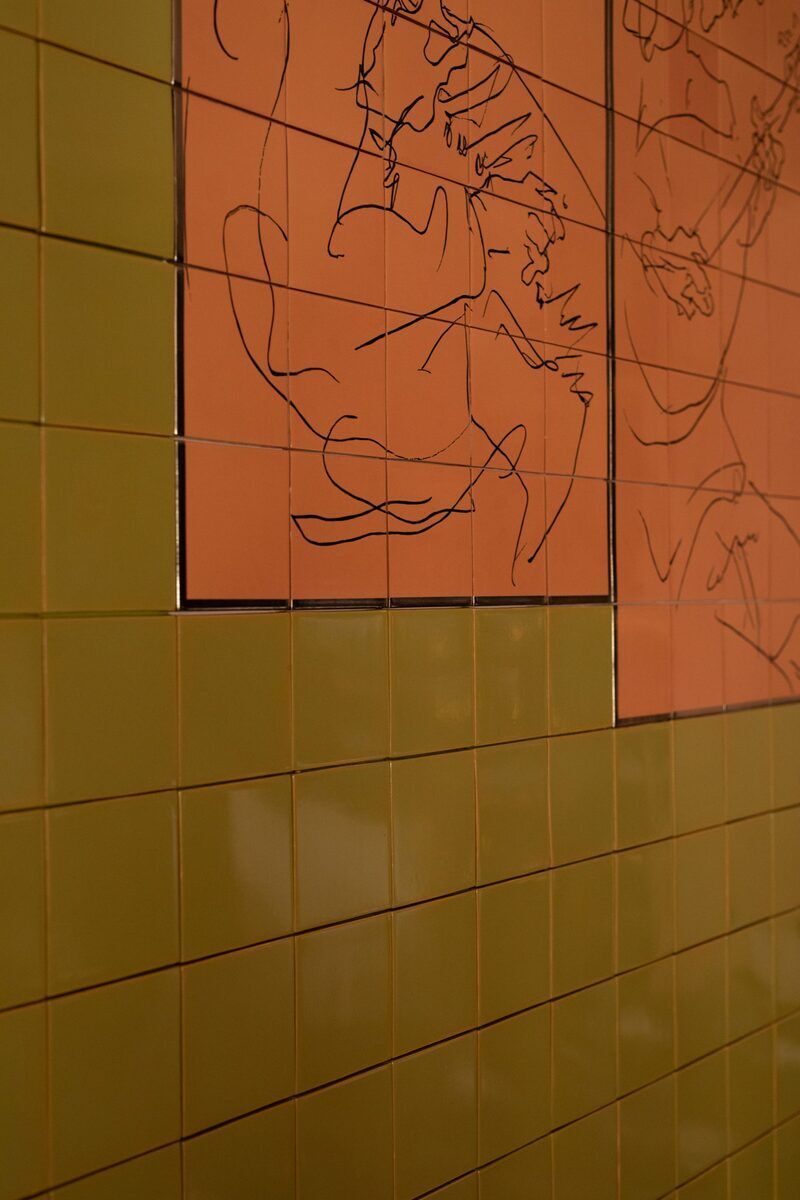 Tiled Restaurant Interior Murals
