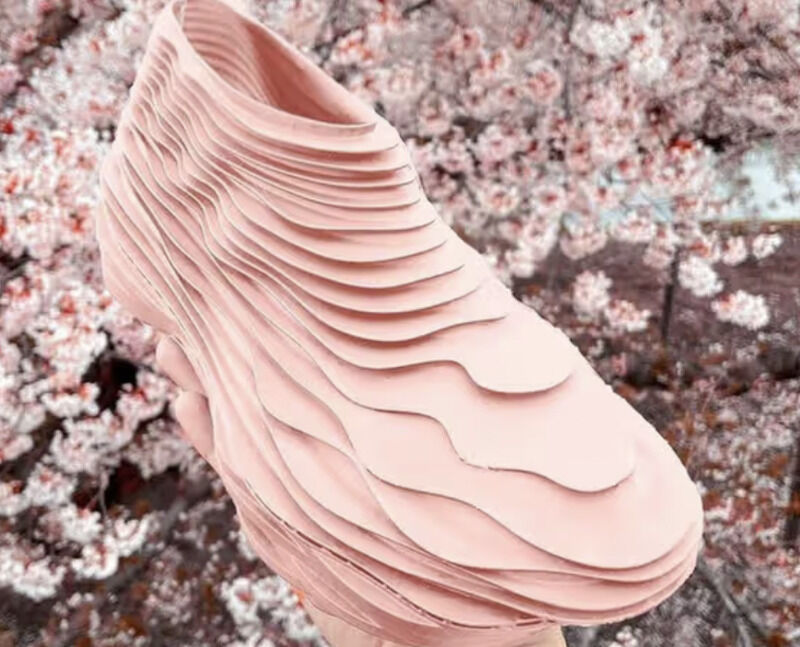 Pink 3D-Printed Layered Footwear
