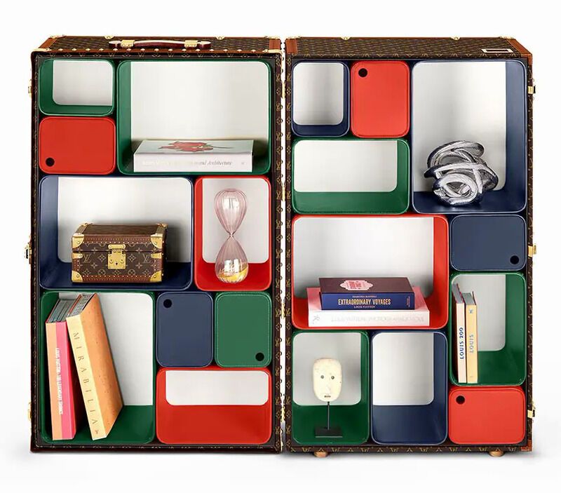 Travel Trunk-Inspired Shelves : Louis Vuitton Cabinet of