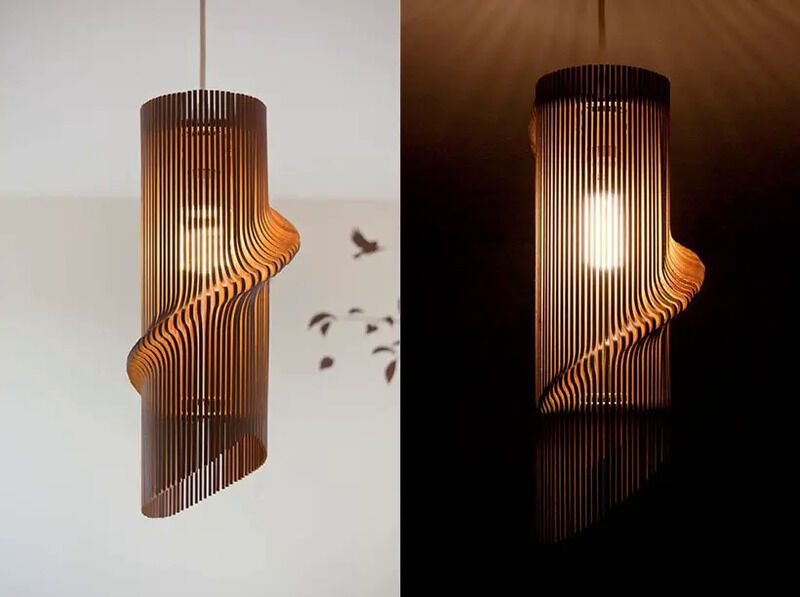 Twisting Timber Lampshade Designs