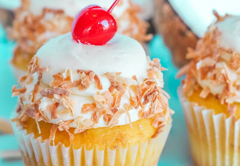 Sweet Pina Colada Cupcakes