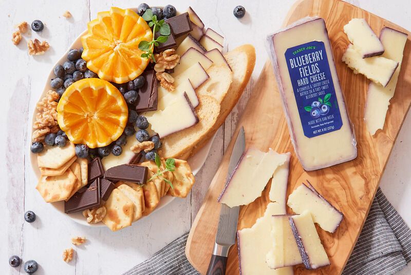 Blueberry Purée-Infused Cheeses