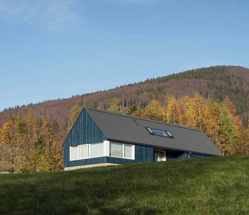 Contemporary Wooden Blue Cabins