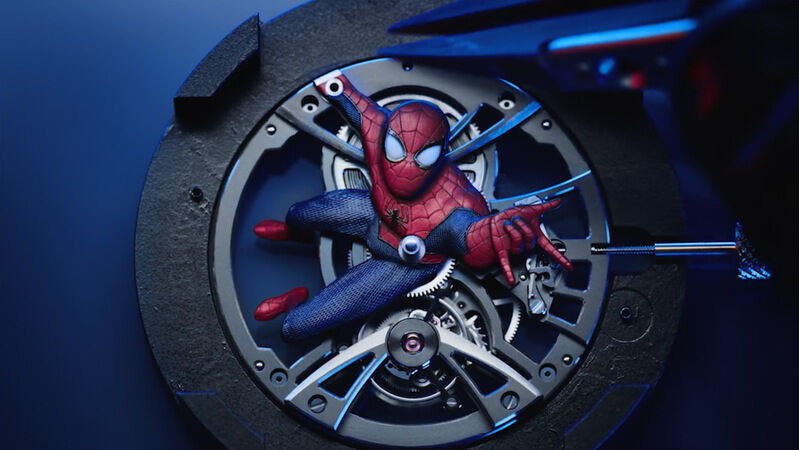 Spider-Man Web Design LED Screen Wrist Watch