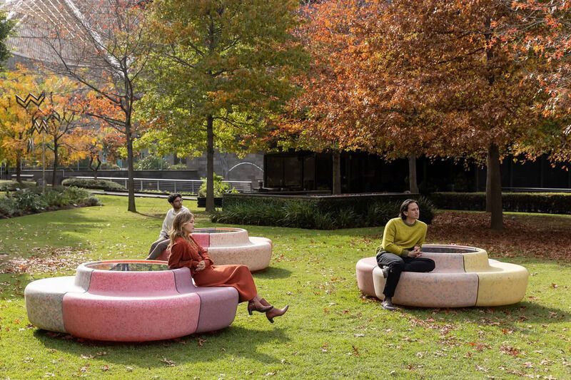 Rotating Solar-Powered Benches