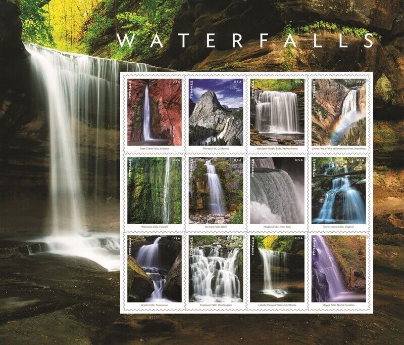 Waterfall-inspired Stamp Designs