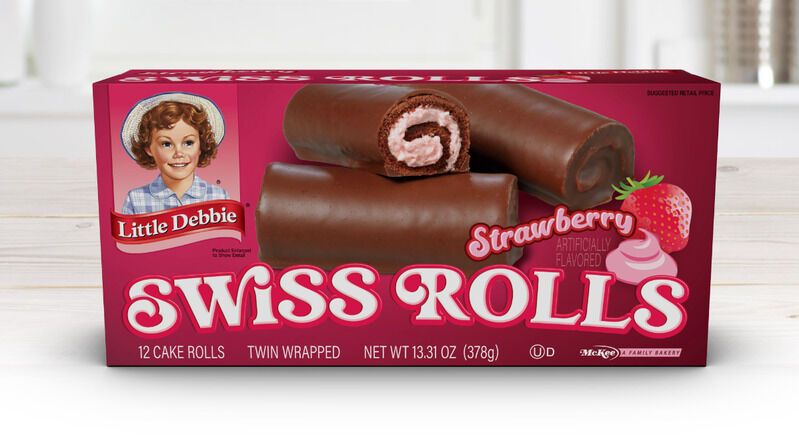Rolled Strawberry Snack Cakes