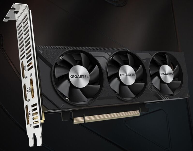 Gigabyte's new RTX 4060 GPU fits three fans on a low-profile