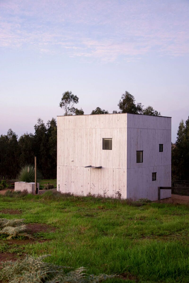 White Wood-Clad Cubed Houses