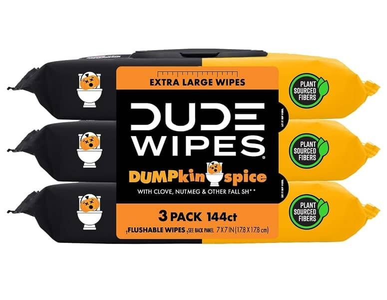 Fall-Scented Flushable Wipes : DUDE Wipes DUMPkin Spice Flushable