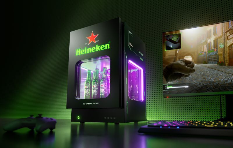 LED Lighted Gamer Fridge