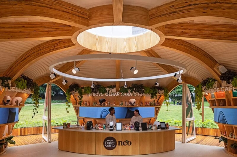 Biodegradable 3D-Printed Pop-Up Cafes : Nescafé Dolce Gusto Neo store