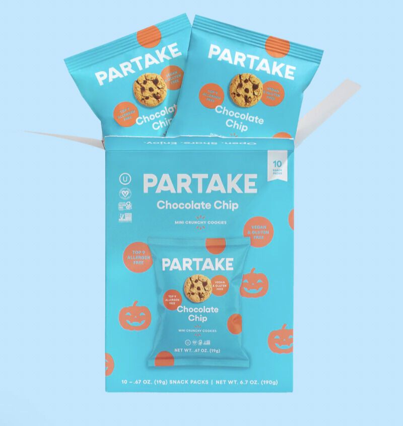 Partake Mini Cookies Snack Packs, Chocolate Chip