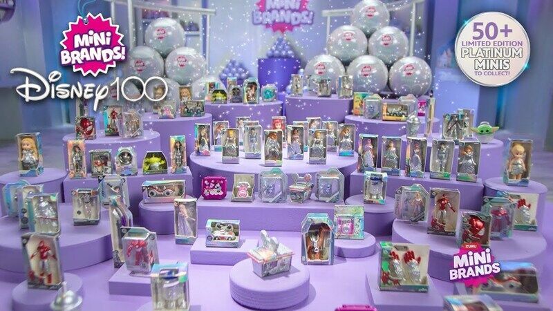  Mini Brands Disney 100 Platinum Capsule by ZURU Limited Edition  with Platinum Minis, Celebrate Disney 100 : Toys & Games