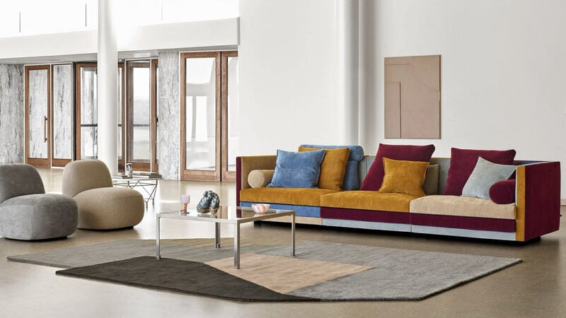 Bauhaus-Themed Contrasting Sofas