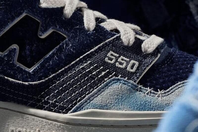 Textural Panelling Denim Sneakers